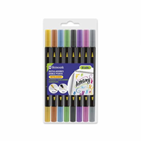 ROTULADOR BISMARK LETTERING DOBLE PUNTA FINA Y PINCEL METALIZADOS 8 COLORES