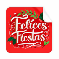 ETIQUETAS FELICITACION ARGUVAL ROLLO NAVIDAD CUADRADA FELICES FIESTAS ROJA