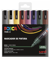 ROTULADORES POSCA 8 COLORES OSCUROS 5M